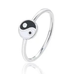 Yin-yang szimbólumos ezüst gyűrű