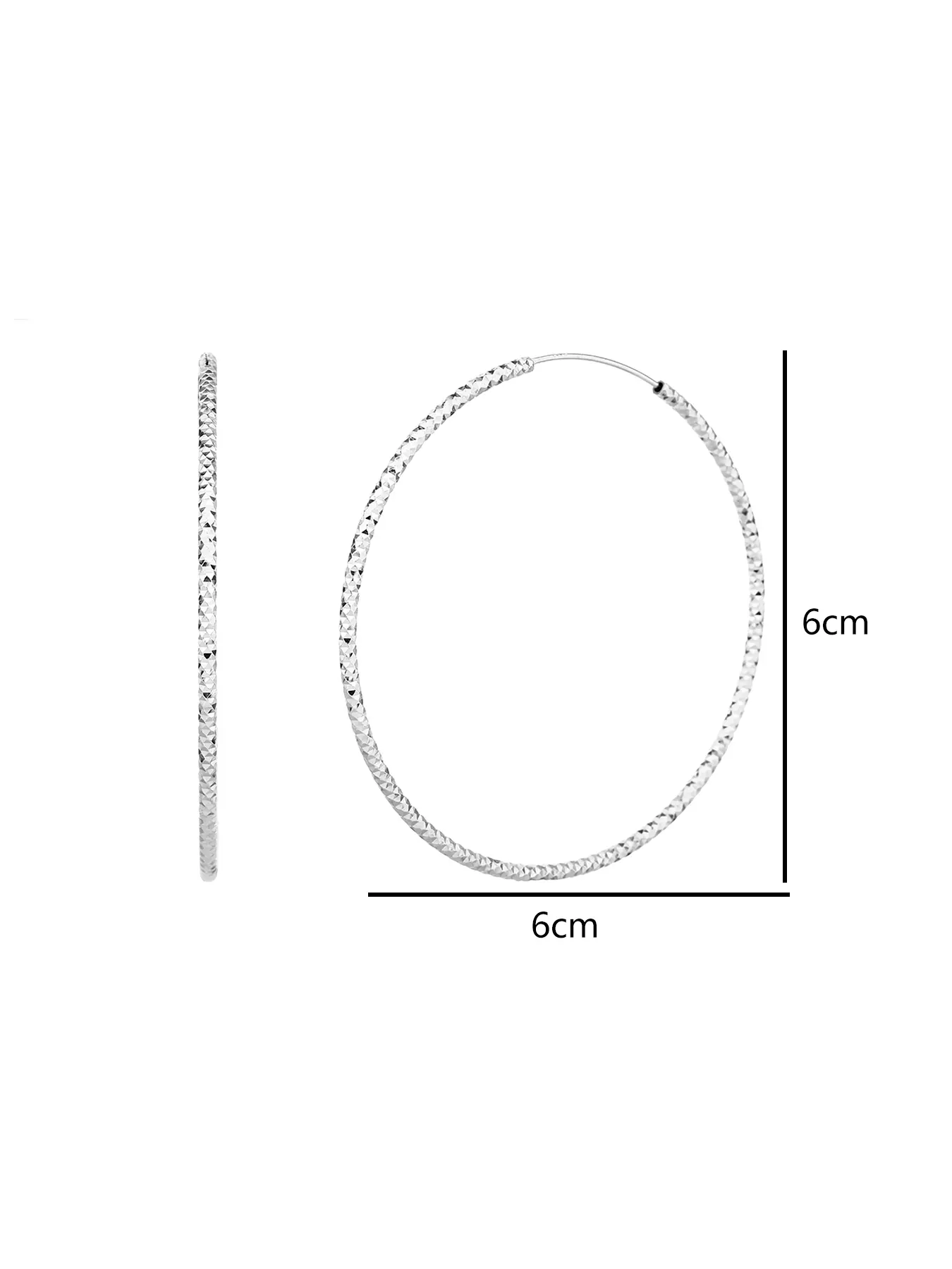6 cm-es gyémánt vésett karika fülbevaló_1