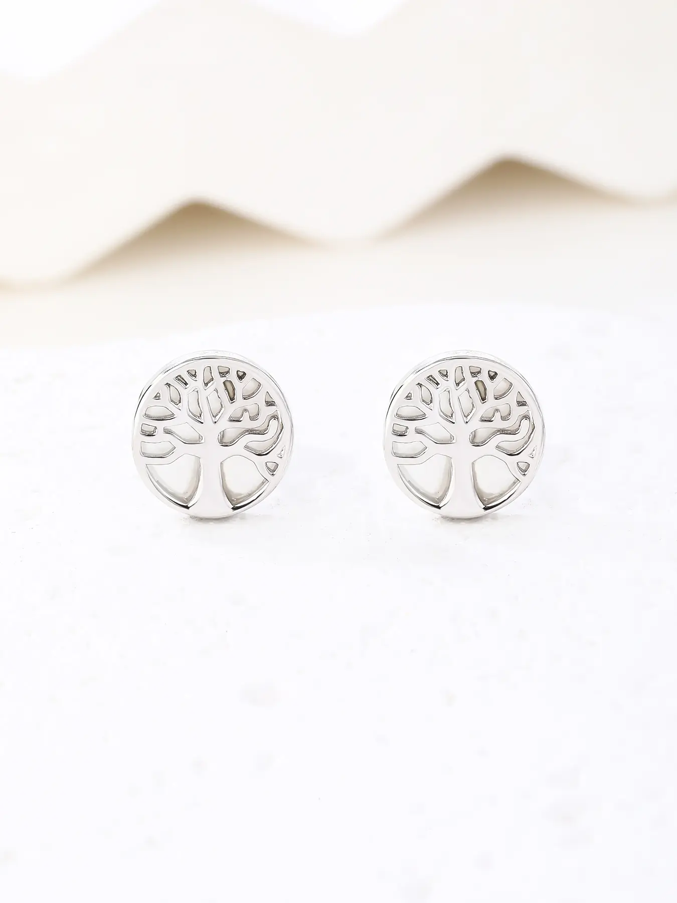 Ezüst életfa stekkeres fülbevaló gyöngyházas betéttel_3