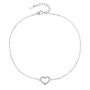 Zirconia stone bracelet with heart motif