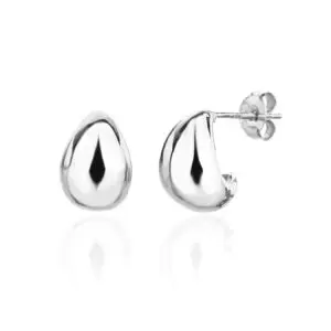 Csepp formájú ezüst fülbevaló ródium bevonattal – letisztult elegancia