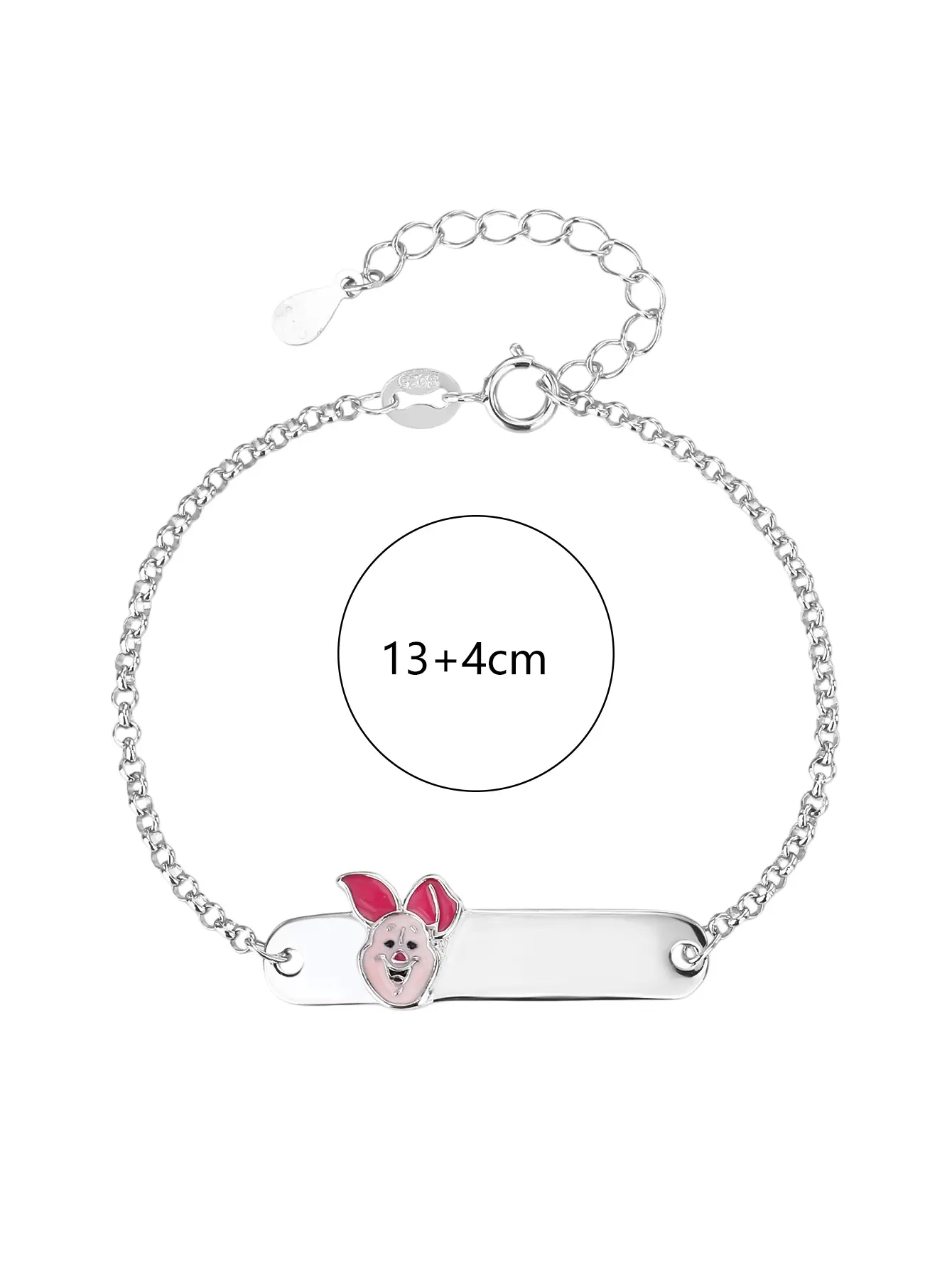 Ezüst gyermek karkötő malackás figurával (13+4 cm)