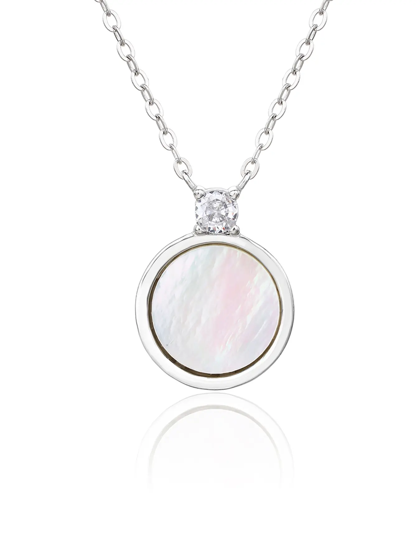 Gyöngyházas ezüst ékszerszett cirkónia kövekkel ródium bevonattal_3