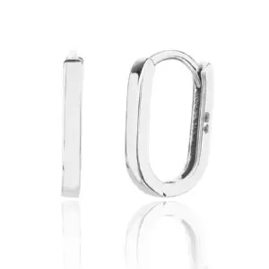 U alakú ezüst fülbevaló ródium bevonattal – modern letisztultság